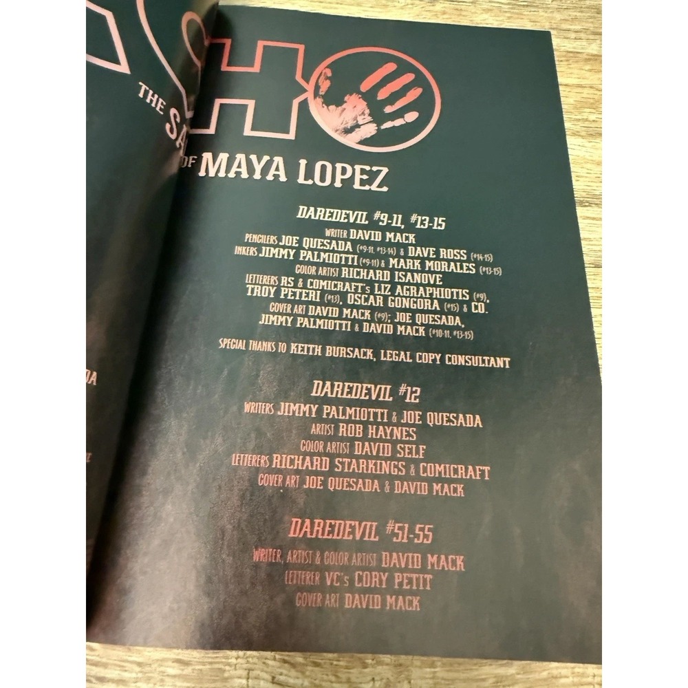 MARVEL Echo : The Saga of Maya Lopez Paperback signed by David Mack at SDCC 2025 - Picture 7 of 7